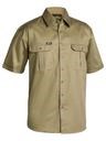 COTTON DRILL SHIRT - | Short Sleeve |  Look Good  | Hard Wearing